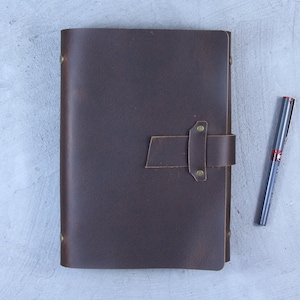 Caderno de couro personalizado A5, Caderno com mecanismo de segundo anel, Caderno de anel de fichário A5, Caderno reutilizável de couro, Diário de couro