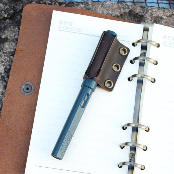 Leather pen pencil holder for binder notebook,Journal notebook pen holder,A5/A6/A7