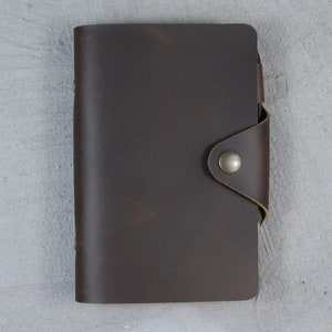 Caderno de couro recarregável com personalização gratuita, fichário de couro com 6 argolas, fichário A5, caderno de couro com fichário de argolas, diário de viagem, diário personalizado
