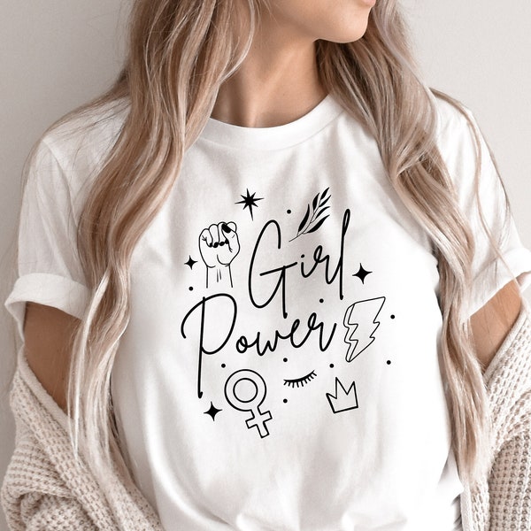 Girl power svg, Minimal line art boss babe svg, Feminist Svg, Inspiring svg for Womans tee mug sublimation design,Womans Day svg png dxf