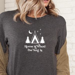 Camping svg, El hogar es donde está la tienda Cita Svg, Camiseta divertida svg de campamento, Happy Camper svg png, Senderismo svg, Diseño de camiseta Svg al aire libre