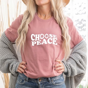 Wähle Peace SVG, Retro Welle Buchstabe svg,Positive Quote svg png,Smile gesicht emoji svg,Trendy Frauen Shirt Design Boho Ästhetik,Hippie svg