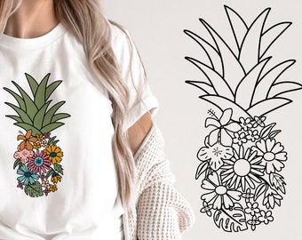Download Floral Pineapple Svg Etsy