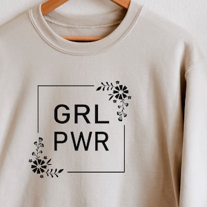 Girl Power svg, minimalistische svg, feministische svg Png Dxf, Womens Tshirt Floral Grafik, Boss Lady Empowered Women svg geschnitten Datei Silhouette