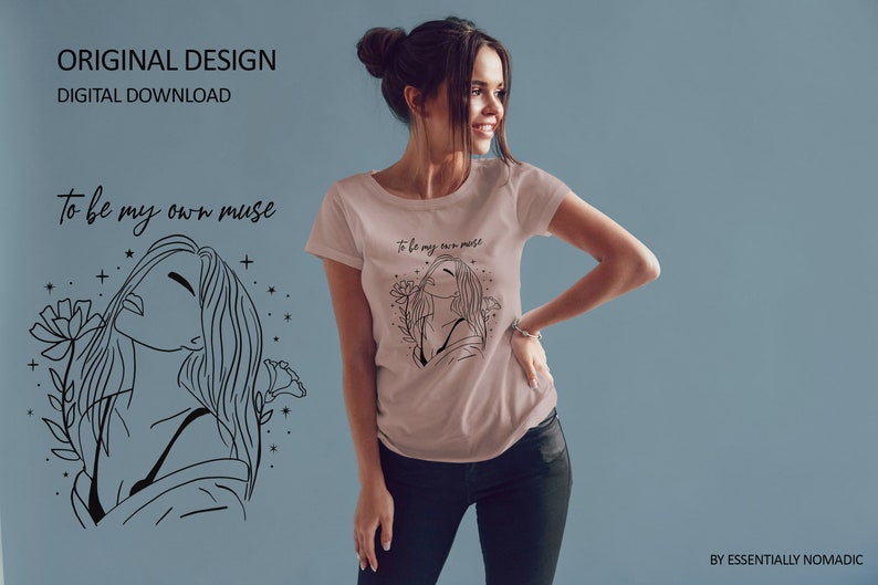 Woman Face Line Art Floral SVG,Inspirational Quote Svg Tshirt Design,Feminine Graphic Strong Woman Svg,File for Cricut,Instant Download