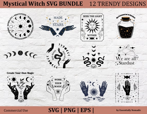 Download Mystical Witchy Svg Bundletrendy T Shirt Design Setwitch Etsy