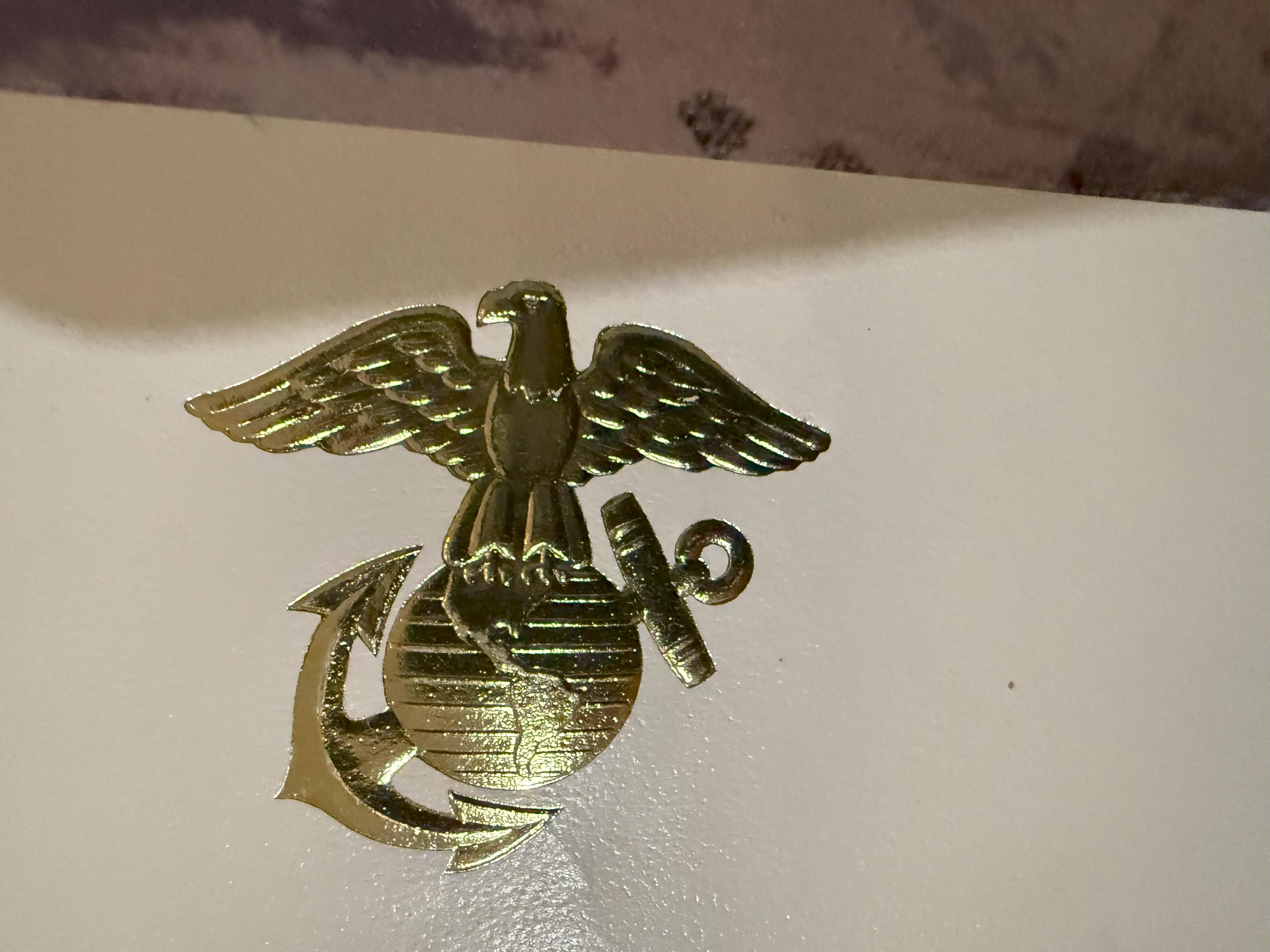 Vintage Marine Corps Wars Poster - Gold-tone EGA Emblems - Rare ...