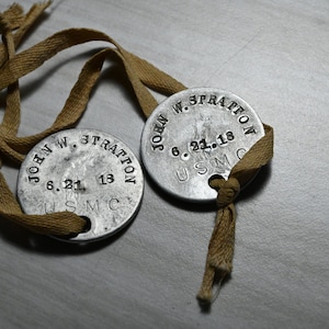 Rare WWI USMC Dog Tags of Marine John W. Stratton | Authentic World War I Military ID | Devil Dog Marine Corps Collectible
