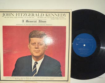 Vintage JFK Memorial Album, 1963 Spoken Word Vinyl Record - Etsy