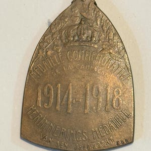 1914-1918 Belgian Commemorative War Medal - Authentic WWI Collector&#39;s Item