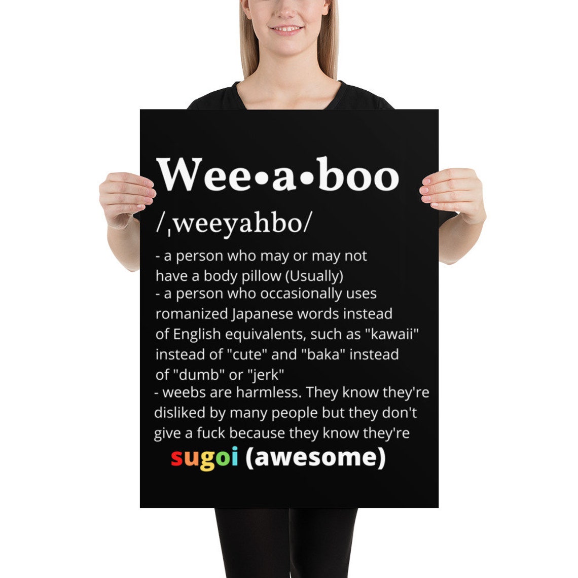 Weeaboo Definition Poster Wall Art for Weebs & Otakus Etsy