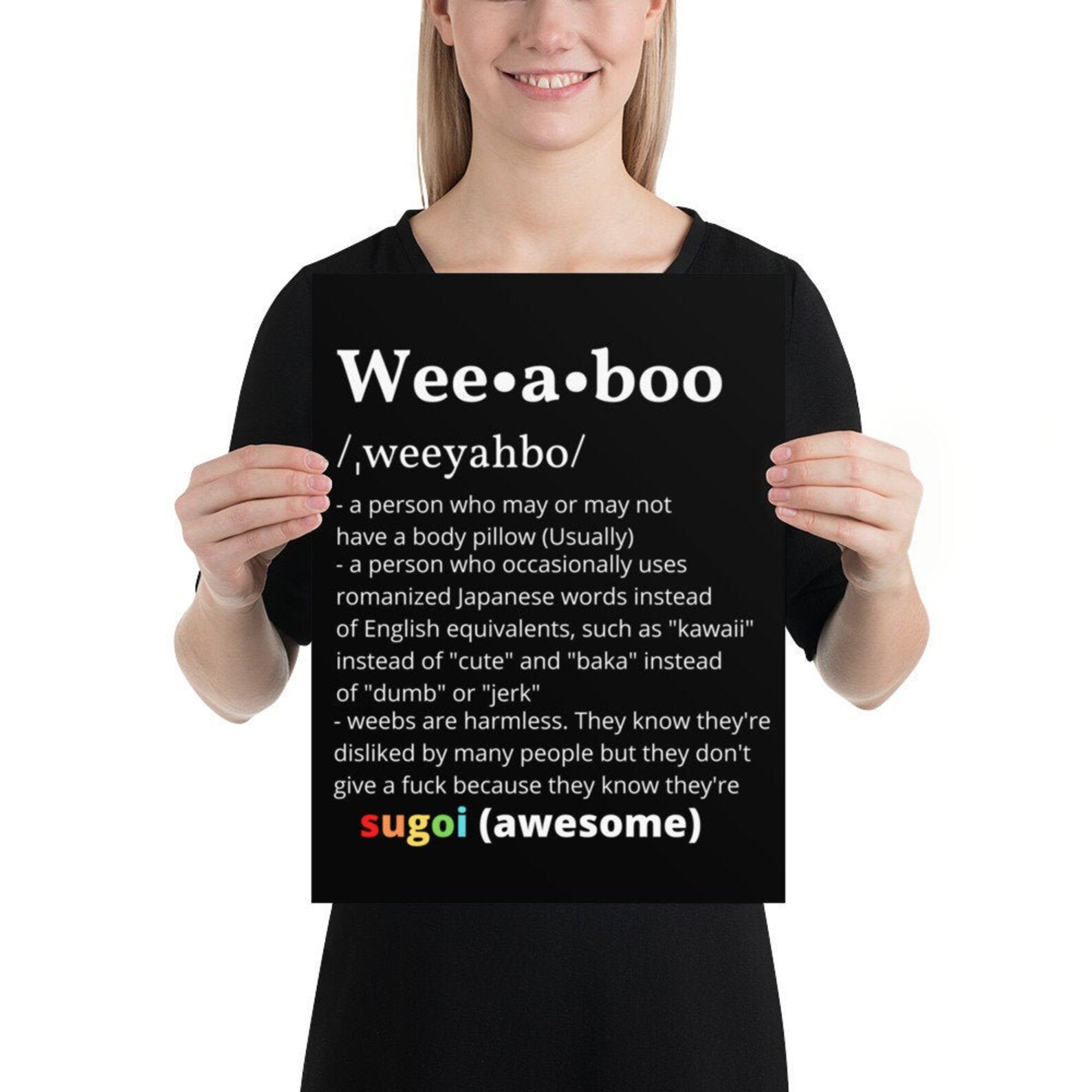 Weeaboo Definition Poster Wall Art for Weebs & Otakus Etsy