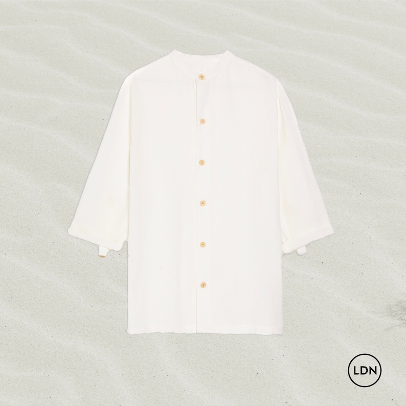 Organic Bamboo Beach Shirt ECHO Hand Made Towelling Natural Clothing For Women Surf Shirt for Men image 7