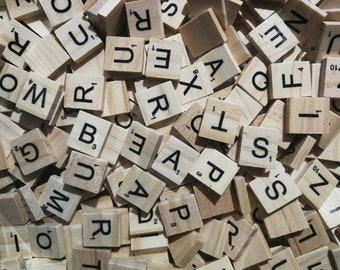 Letters Scrabble wood TO CHOOSE. Scrabble tiles of 1.8 x 2 cm in vintage wood for DIY, creative hobbies...