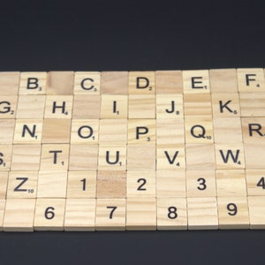 Wooden Scrabble letters TO CHOOSE. Scrabble tiles 1.8 x 2 cm in vintage wood for DIY, creative hobbies...