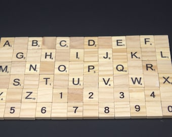 Lettres Scrabble bois A CHOISIR. Tuiles de Scrabble de 1,8 x 2 cm en bois vintage pour DIY, loisirs créatifs...