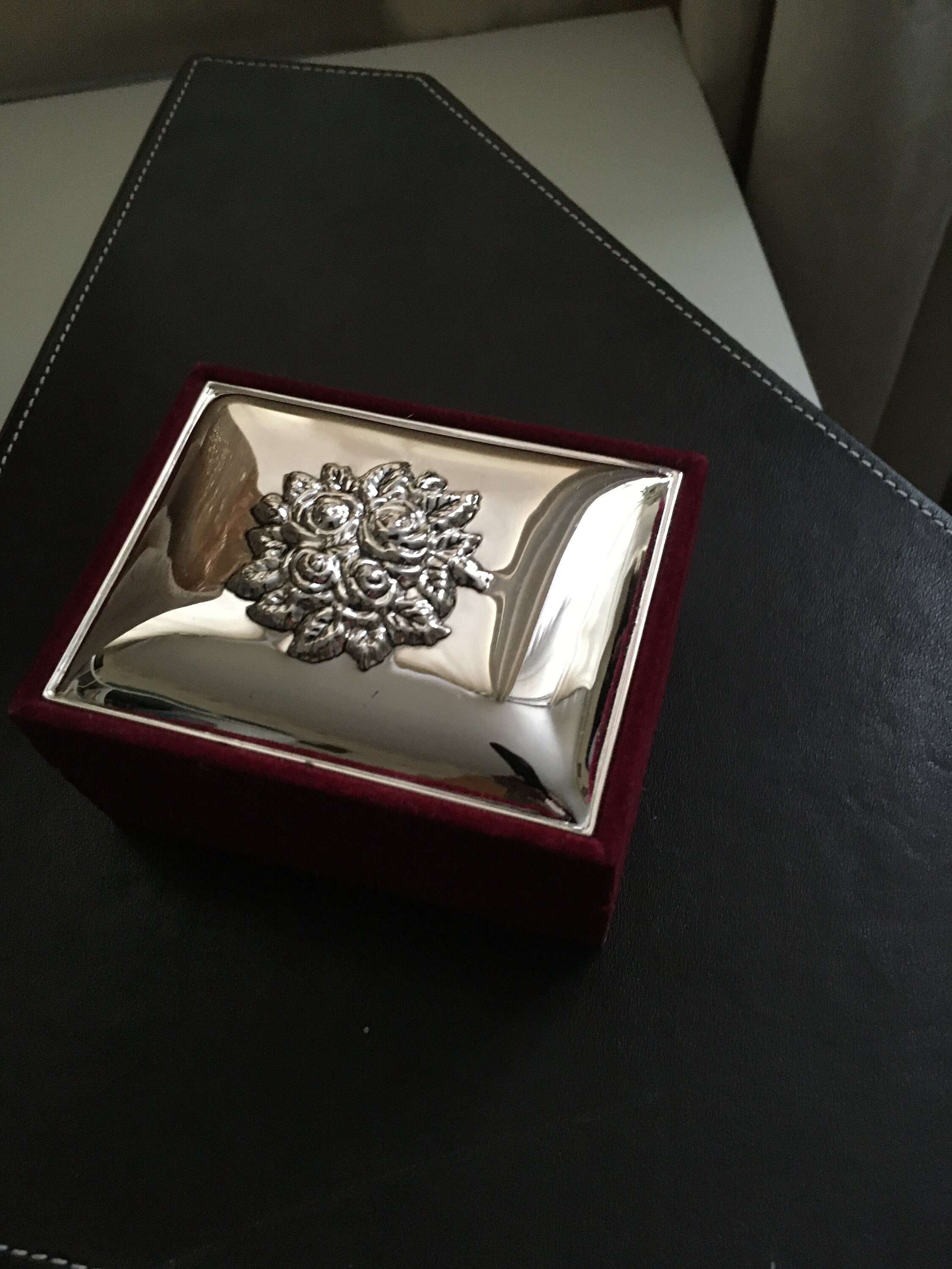 Silver Plated Jewellery Box, Vintage Jewellery Box, Velvet and Silver Plated Jewellery Box Etsy UK