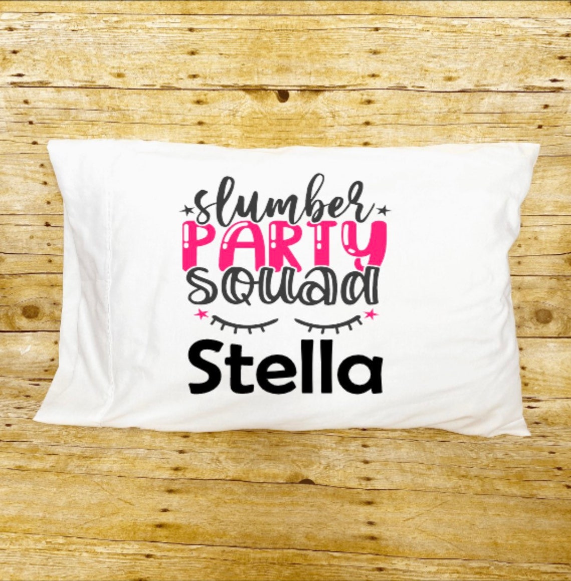 Slumber Party Squad Pillow Sleepover Monogram Pillowcase Etsy