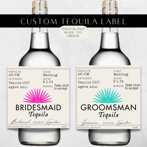 Etiqueta de tequila personalizada / Archivo digital hecho a pedido / Para todas las ocasiones - Cumpleaños, Aniversario, Graduación, Dama de honor, Regalo de baby shower