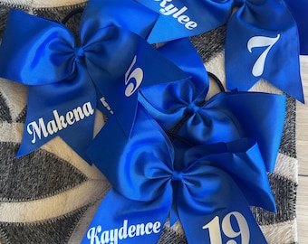 Custom Volleyball and Cheer Bows | Team Hair Bows | Made to Order | Jersey Number | Sport Uniforms | Fully Customizable | Oversized Bows