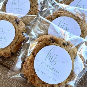His and Hers Stickers for Wedding Welcome Bags / Favorite Cookies, Candy, etc / Made to Order Custom Stickers for Bride and Groom Goodie Bag