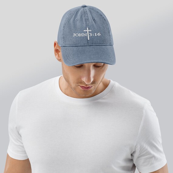 Trendy Apparel Shop John 3:16 Embroidered Baseball Cap - Pigment Dyed Cotton, Low Profile, Adjustable - View #3