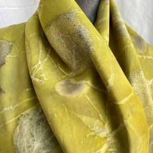 Ecoprint pure silk scarf with natural dye