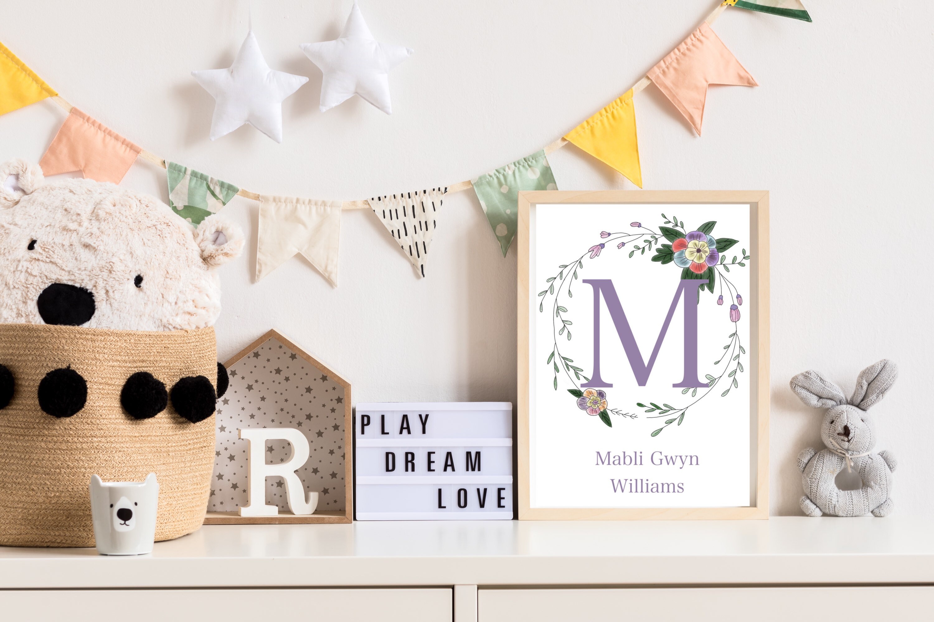 Personalised print nursery print nursery decor colourful Etsy