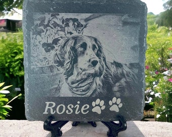 Dog Loss Photo Engraved Dog Memorial Grave Stone Pet Loss Slate Loss Of Pet Grave Markers In Memory Of