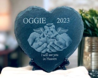 Hamster Memorial Plaque Gift Grieving Marker Heart Slate.