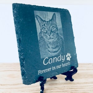 Personalized Pet Memorial Plaque with Photo Dog Cat Pet Memorial Sign with Stand image 1