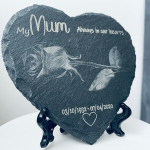 Memorial Stone for Mum Dad, Personalized In Loving Memory Memorial Stone, Loved Ones Engraved Plaque, Gift for grieving friend