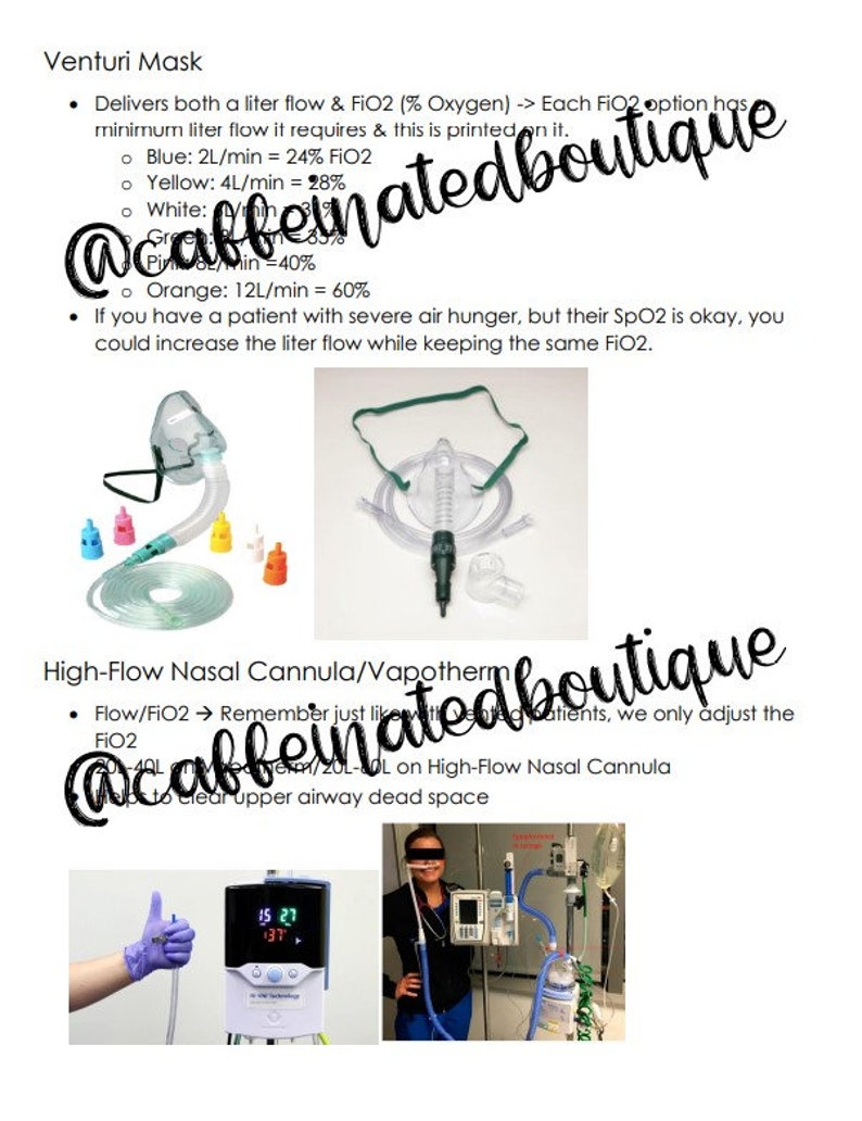 Oxygen Types Cheat Sheet INSTANT DOWNLOAD Etsy