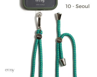 10 - 17 | Universal Phone Rope | Multi Colours | iPhone & Samsung | Fashion Lanyard | Compact Holder | Hands-Free Holder | Adjustable Strap