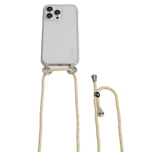 Yellow-Grey Stylish and Practical iPhone 16 Lanyard | iPhone & Samsung Accessories | Crossbody Protective Phone Case | Interchangeable Strap
