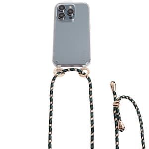 Green & Black Phone Cord | iPhone 16 and Samsung | Crossbody Phone Case Protection | Stylish Lanyard | Adjustable Phone Strap SeenOn Netflix