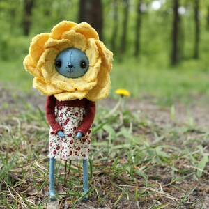 Art doll 'Yellow Flower' interior doll, ooak doll,custom doll