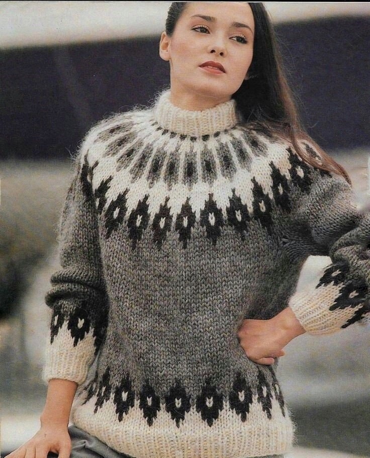 Icelandic Fair Isle Lopapeysa Sweater Adults Hand Knit in Baby Alpaca  Merino Handmade Scandinavian Sweater Nordic Pattern Warm Lopi Pullover 