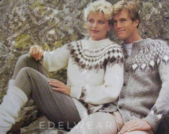 Icelandic Fair Isle Lopapeysa sweater adults hand knit in Baby alpaca, Merino Handmade Scandinavian sweater Nordic pattern warm ski pullover