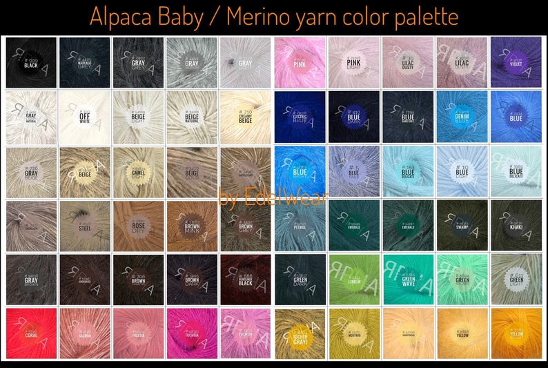 Soft Alpaca Baby & Merino yarn color palette by EdelWear