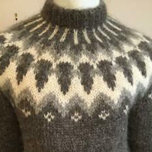 Vintage Fair Isle Sweater Lopapeysa Women Handmade in Alpaca, Icelandic ...