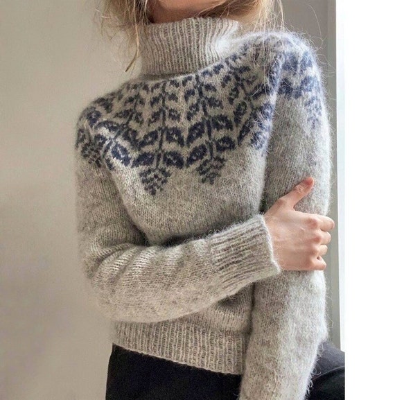 Fair Isle Scandinavian Sweater Women in Baby Alpaca & Merino - Etsy