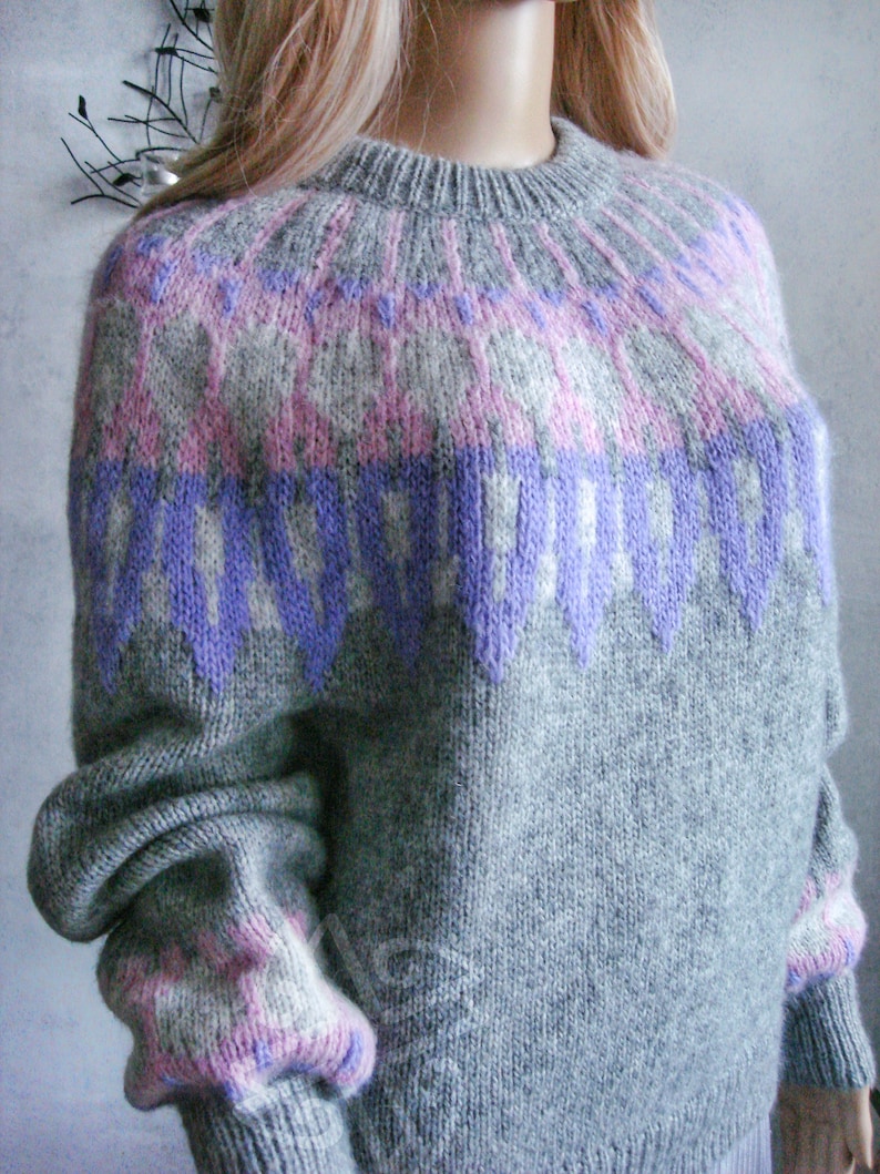 Fair Isle Icelandic sweater women in Baby alpaca /& Merino Lopi traditional Nordic ski pullover cable knitted Lopapeysa sweater handknitted