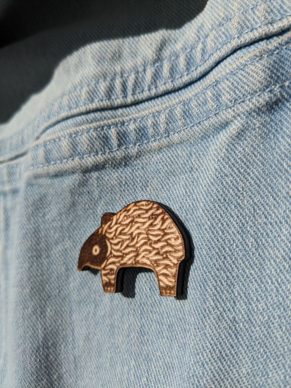 Tapir Pin Laser Etched Baby Tapir Wood Pin: Handmade Brooch - Etsy