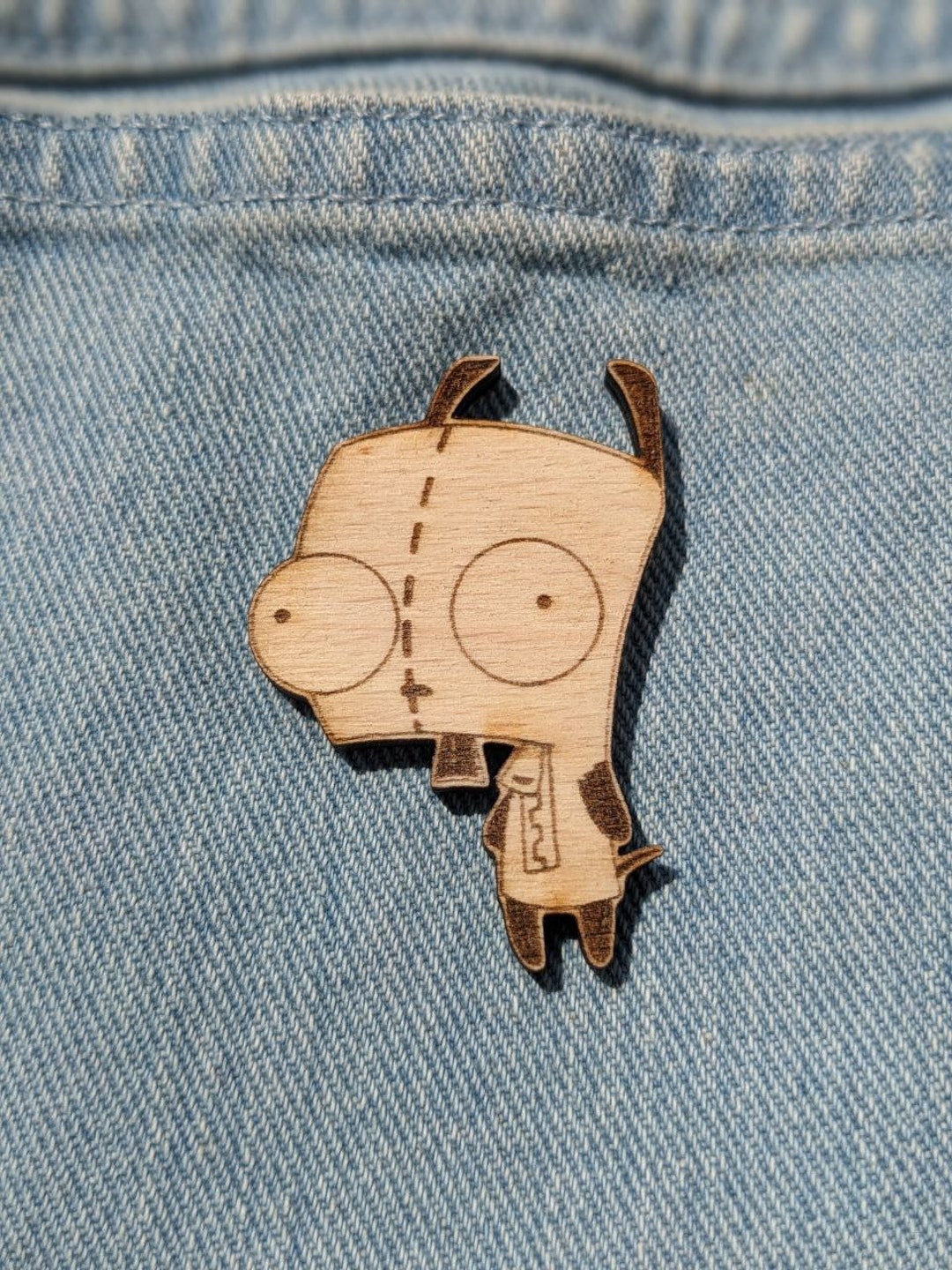 GIR Wood Pin, Invader Zim Laser Etched Wood Pin, Handmade Pin, Wood ...
