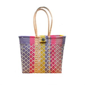 Sustainable Large Mexican Tote Handbags - Eco-Friendly Recycled Plastic Bags from Mexico