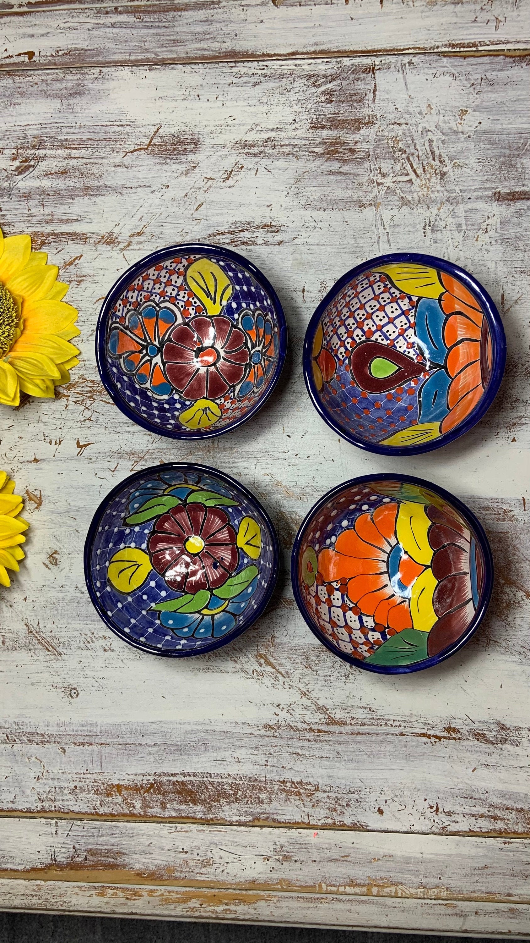 Talavera salsa bowl hand made ceramic from Mexico Angelica Etsy
