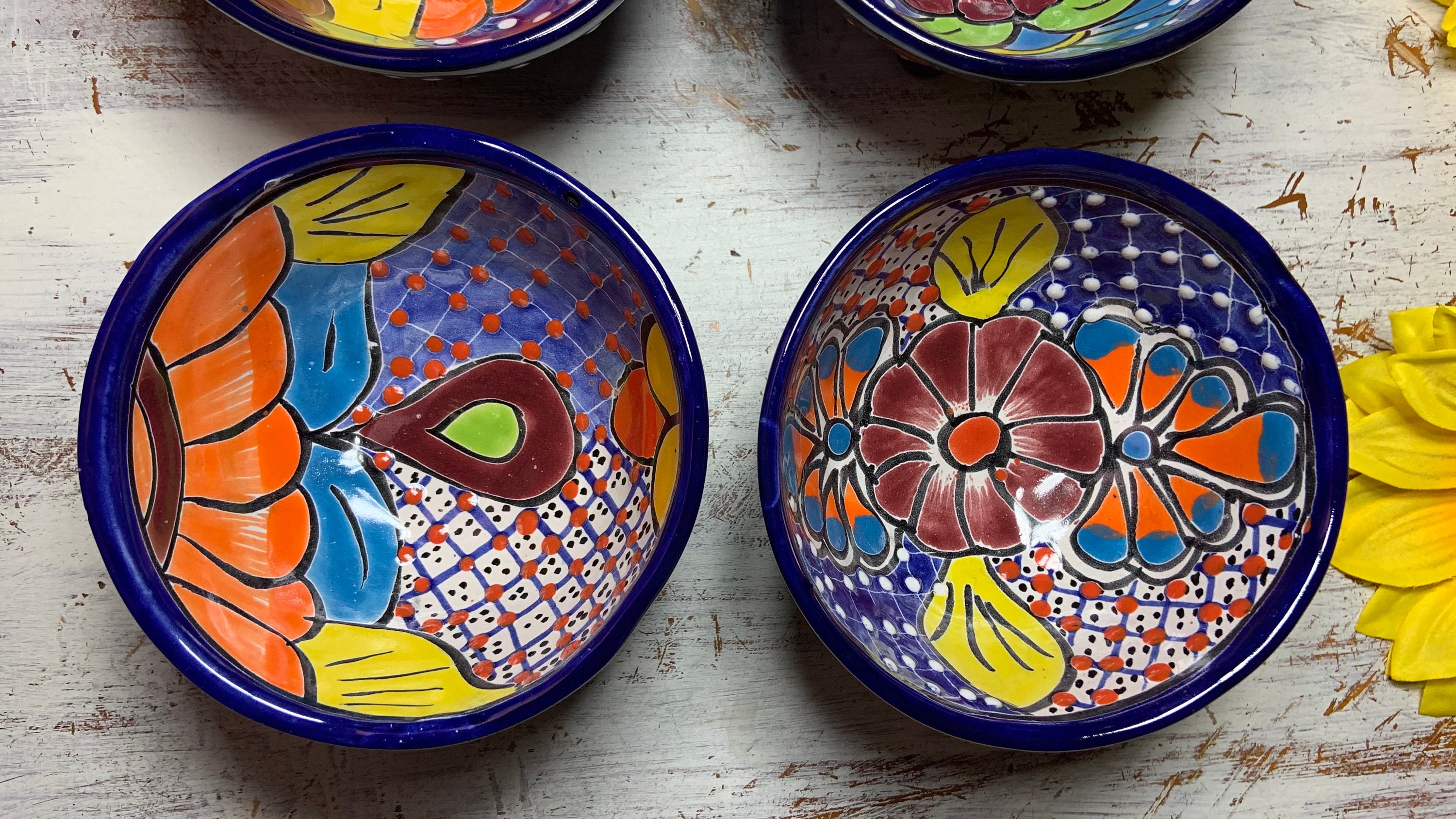 Talavera salsa bowl hand made ceramic from Mexico Angelica Etsy