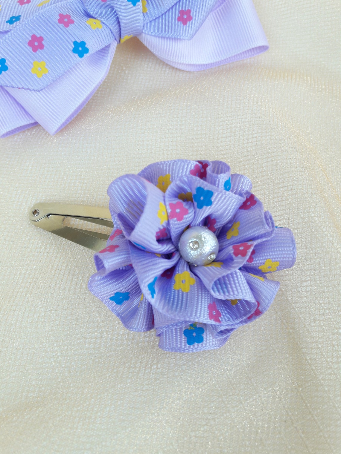 Set of hair clips cute girls bows girls barrettes summer Etsy