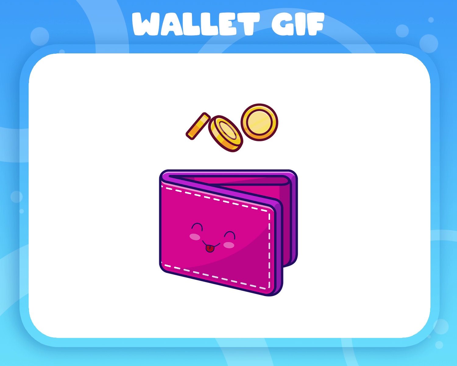 Animated Cute Kawaii Wallet Twitch Alert Donate Etsy New Zealand